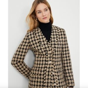 ☆Ann Taylor Black and Tan Houndstooth Blazer☆